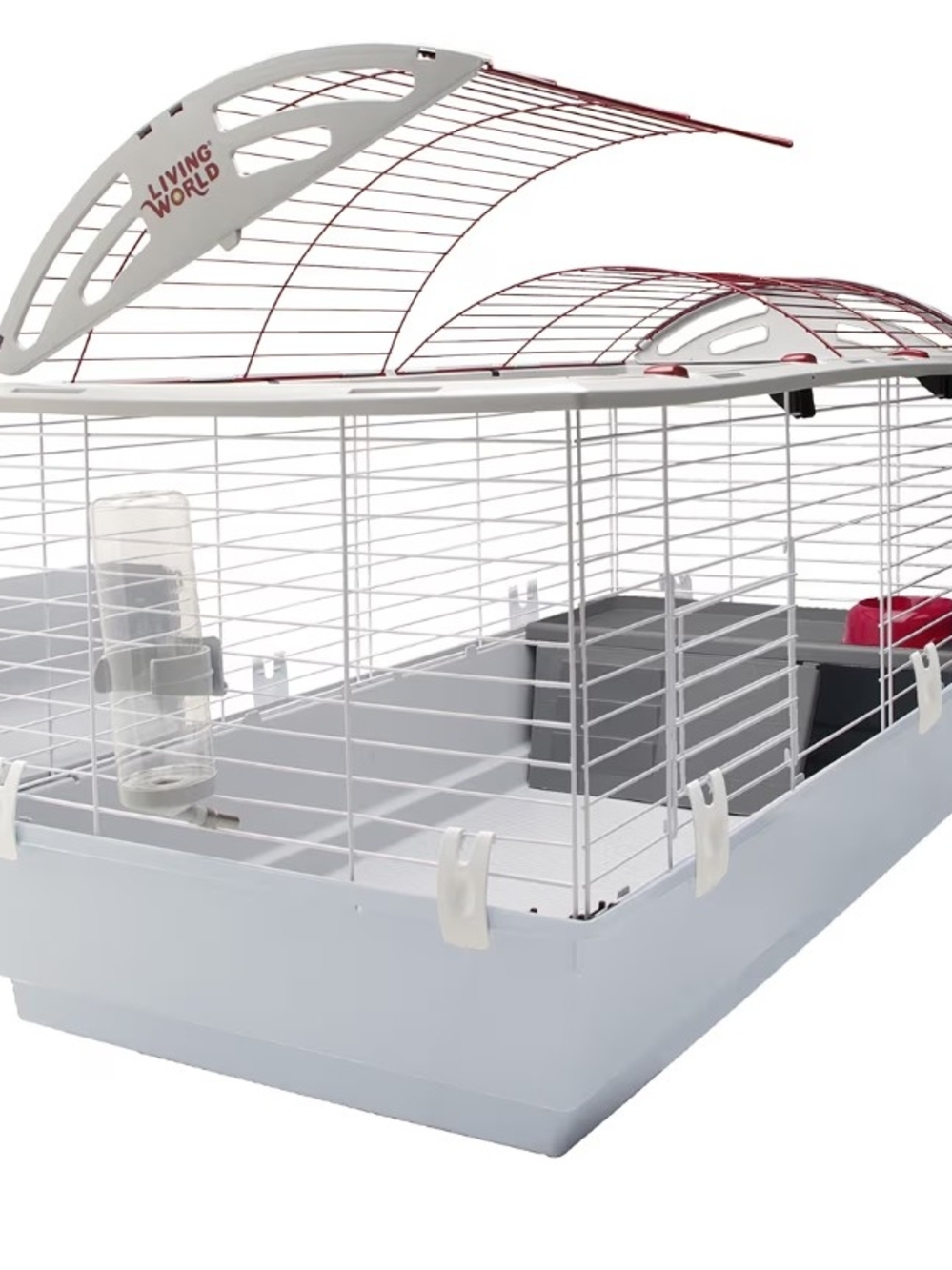 Small Pet Cage in White and Red